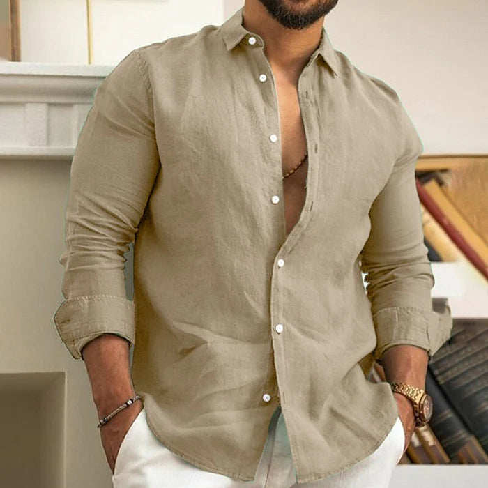 (Buy 1 Get 1 Free) Men’s Premium Linen Shirt + Free Gift